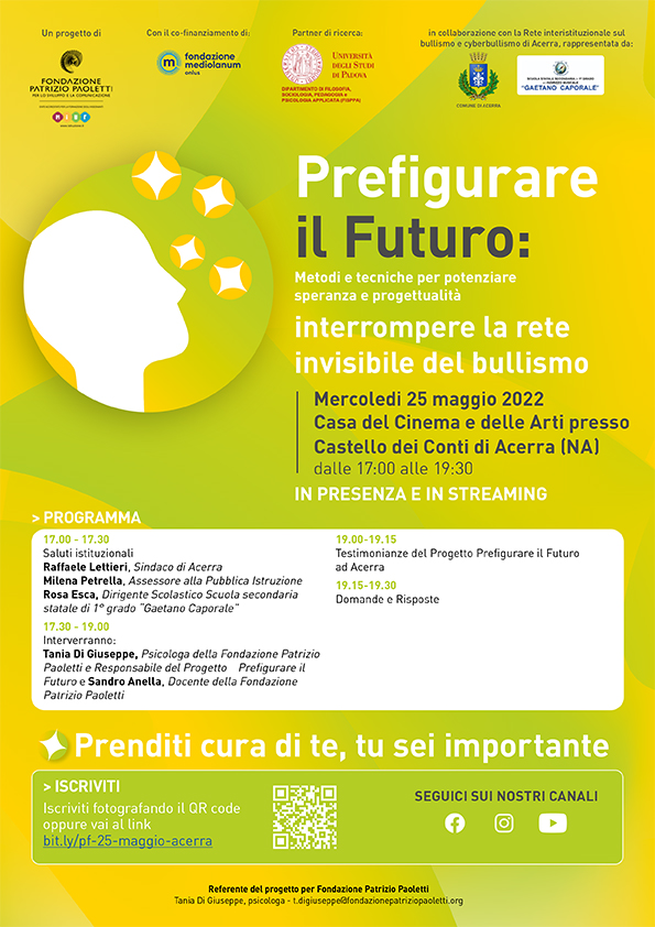 Interrompere la rete invisibile del bullismo: ad Acerra l’evento formativo gratuito con gli esperti della Fondazione Patrizio Paoletti