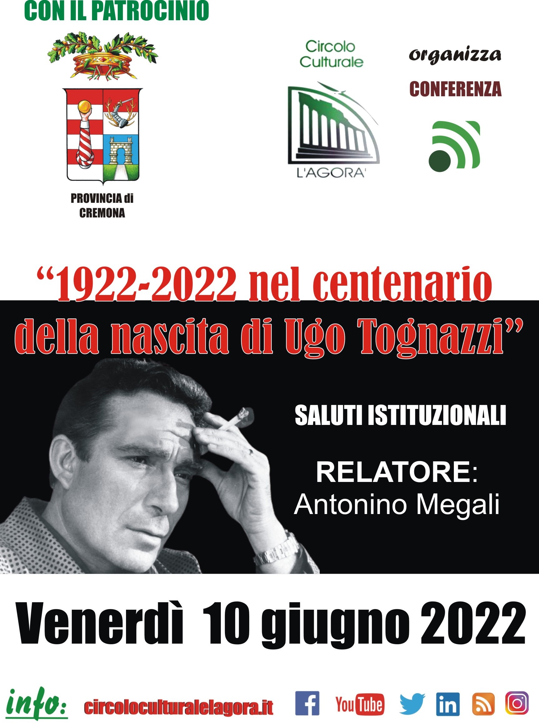 L’Agorà ed il centenario della nascita di Ugo Tognazzi