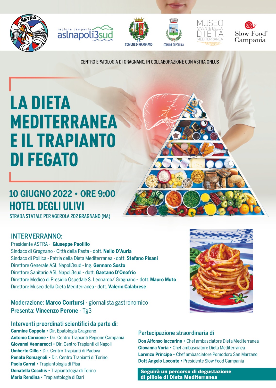 Trapianto di fegato e alimentazione, Gragnano capitale della dieta mediterranea