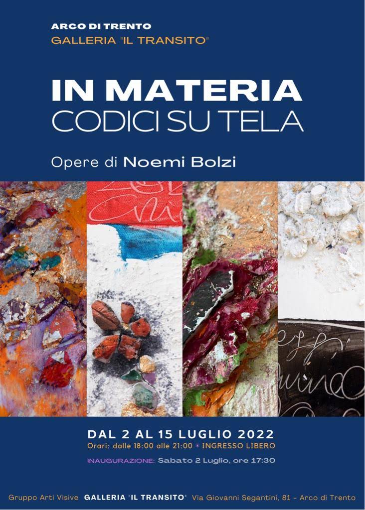 IN MATERIA. Codici su tela: apre ad Arco (TN) la mostra di Noemi Bolzi