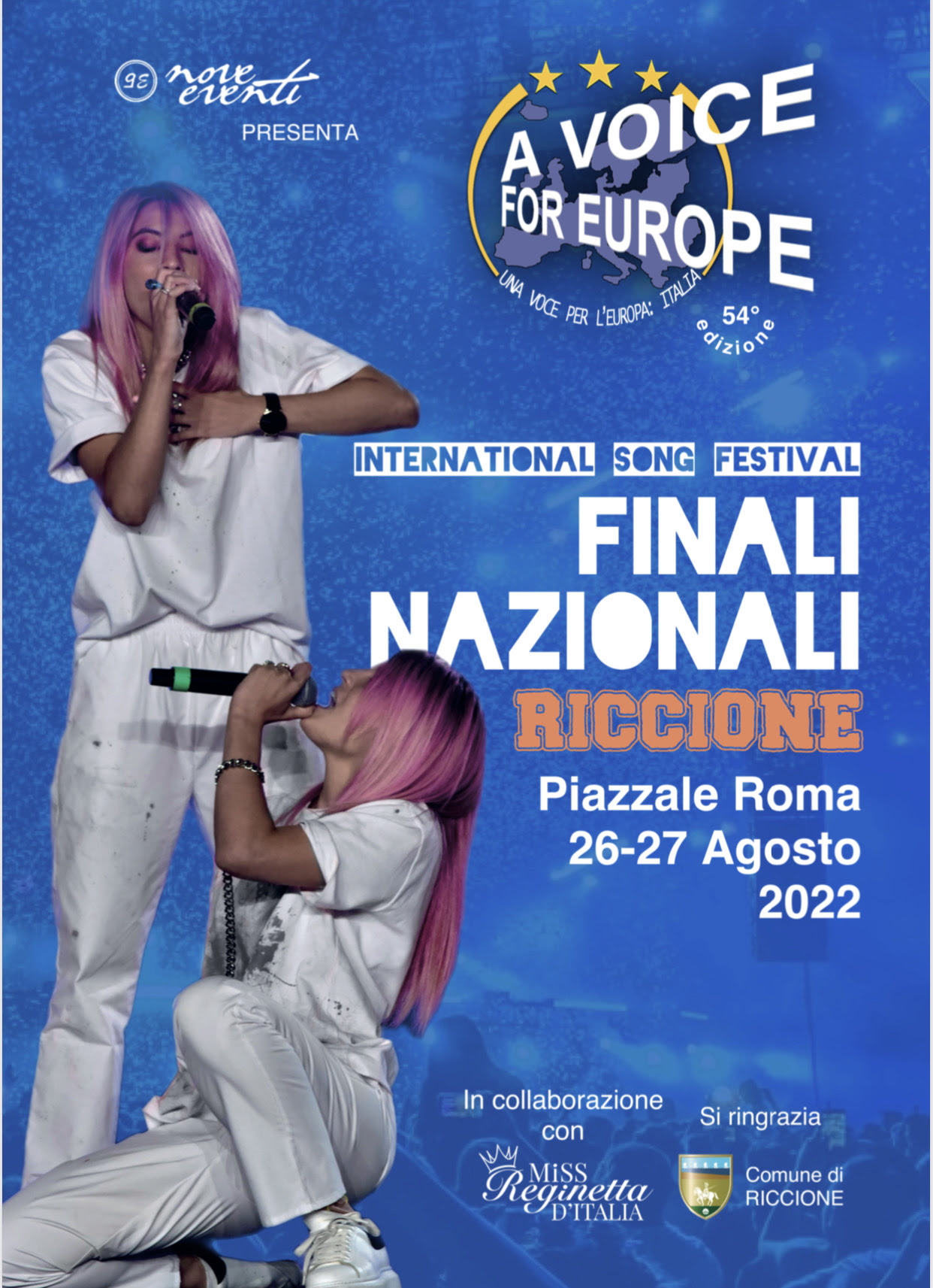 A Voice for Europe - Una voce per l’Europa, Italia il 26 agosto le semifinali e sabato 27 la finale a Riccione