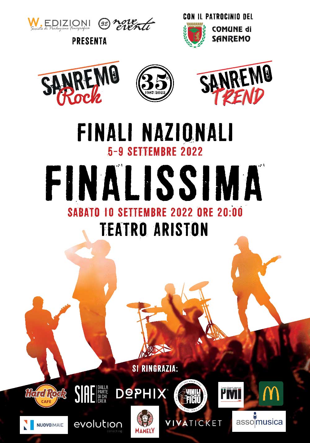 Sanremo Rock & Trend Festival: le fasi finali da oggi al 10 settembre a Sanremo 