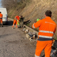 LA TASK FORCE DI SANGALLI SPA RIPULISCE I RIFIUTI SULL’ASSE INTERURBANO