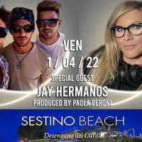 L’1 aprile ’22 Paola Peroni dj set @ Sestino Beach Desenzano (BS) con i Jay Hermanos Live