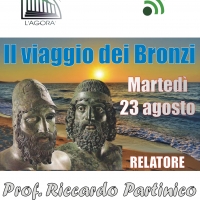 Il prossimo 23 agosto sulle varie piattaforme Social Network presenti nella rete, sarà disponibile la conversazione, organizzata dal Circolo Culturale “L’Agorà”, sul tema “Il viaggio dei Bronzi”.