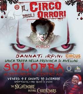 Solofra: delirio di emozioni con il tenebroso Oblio Horror Circus, lo show horror-thriller