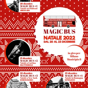 “Buone feste da tutte le latitudini” con il Magic Bus di Musicamorfosi: 4 giorni di concerti dal 20 al 23 dicembre per le vie del Municipio 8 con Extraliscio, Bandakadabra, Simcha Ben ed Egli Fitzgerald