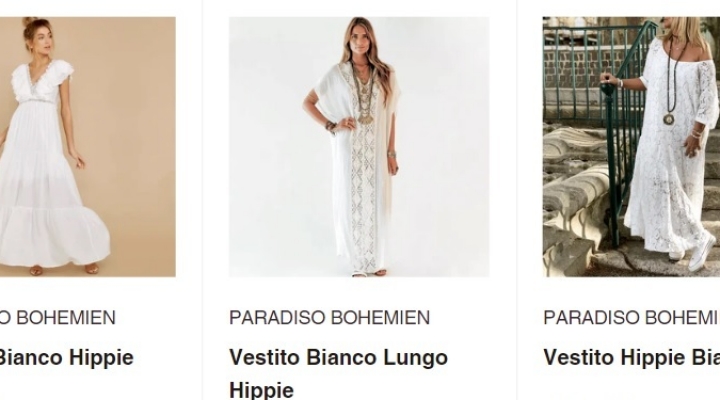 La collezione vestito bianco di paradiso-bohemien: trionfo di eleganza e stile