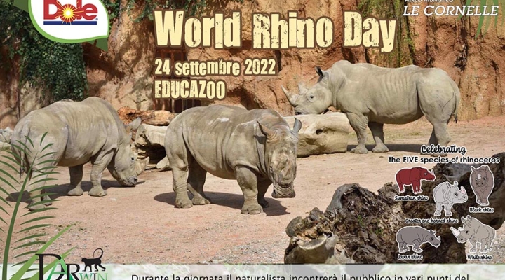 Rinoceronte Bianco, una specie da salvaguardare! Al parco Le Cornelle in occasione del World Rhino Day una giornata speciale di sensibilizzazione con Educazoo 