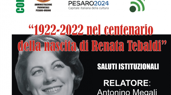 Il Circolo Culturale “L’Agorà” organizza una conversazione sul tema “1922-2022: nel centenario della nascita di Renata Tebaldi”.