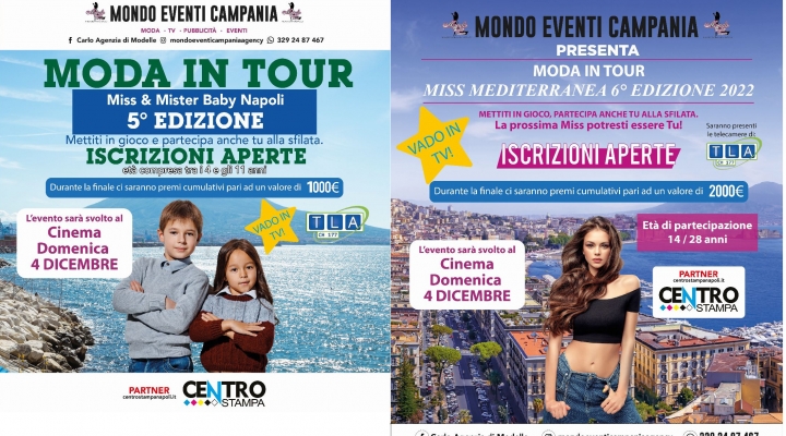 RITORNA “MODA IN TOUR” DI MONDO EVENTI CAMPANIA, DOMENICA 4 DICEMBRE