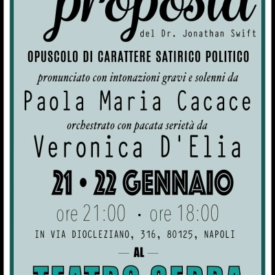 “Una modesta proposta”. Al Teatro Serra, le provocatorie riflessione sulla povertà di Jonathan Swift 