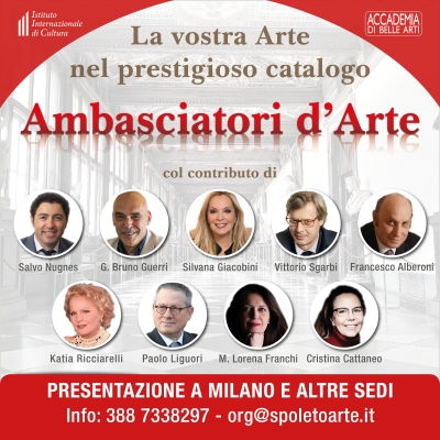 “Ambasciatori d’Arte”, selezionati gli artisti partecipanti al prestigioso catalogo che vede il contributo di più di 30 personalità