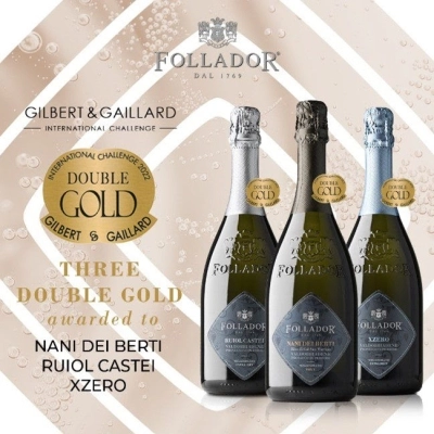 FOLLADOR PROSECCO: ARRIVANO LE TRE MEDAGLIE “DOUBLE GOLD” DEL  GILBERT & GAILLARD INTERNATIONAL CHALLENGE 2023