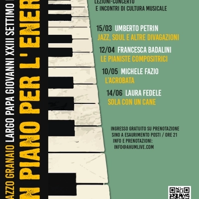 Al via il 15 marzo a Settimo Milanese la nuova edizione della rassegna “Parole al vento”: quattro lezioni-concerto con i pianisti Umberto Petrin, Francesca Badalini, Michele Fazio e Laura Fedele