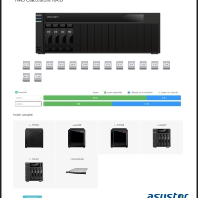 ASUSTOR presenta Calcolatore RAID, un configuratore online che guida gli utenti nella scelta dei dischi del proprio NAS