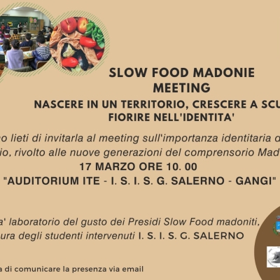 A Gangi il convegno  “Nascere in un territorio, crescere a scuola, fiorire nell’identità” a cura di Slow Food Madonie 