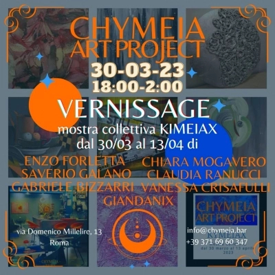 KYMEIAX Mostra Collettiva di MOGAVERO, RANUCCI, CRISAFULLI, BIZZARRI, FORLETTA, GALANO e GIANDANIX al CHYMEIA