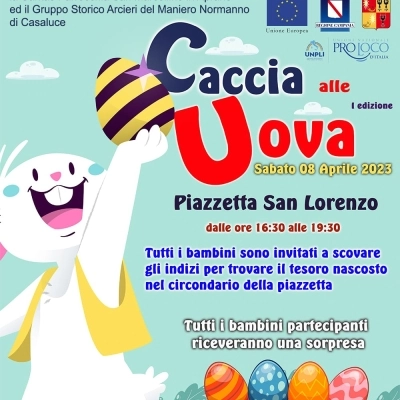 VIGILIA DI PASQUA CON LA “CACCIA ALLE UOVA” ATTORNO ALL’UOVO GIGANTE