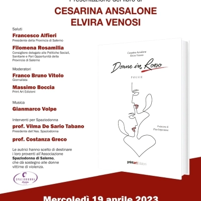 Salerno. Presentazione del libro “Donne in rosso” di Cesarina Ansalone ed Elvira Venosi.