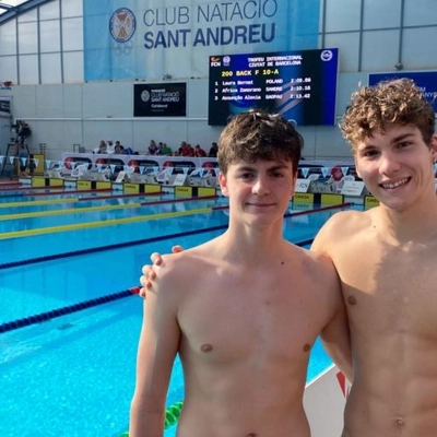 Gabriele Gambini e Matteo Vasarri della Chimera Nuoto in vasca a Barcellona