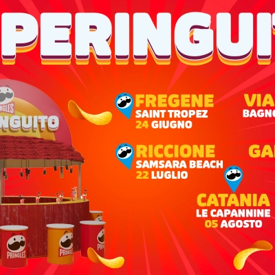 MR P MOLLA TUTTO E APRE UN CHIRINGUITO: RIPARTE IL TOUR DI PRINGLES SULLE SPIAGGE PIÙ ICONICHE DELL’ESTATE ITALIANA