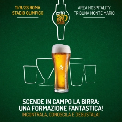 PARTESA CELEBRA LA BIRRA CON UNA FORMAZIONE D’ECCEZIONE  ARRIVA ALLO STADIO OLIMPICO DI ROMA CONTESTO BIRRA