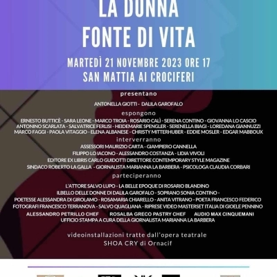 “La Donna Fonte di Vita”, all'Auditorium San Mattia ai Crociferi di Palermo  l’omaggio al mondo femminile della Fondazione Costanza