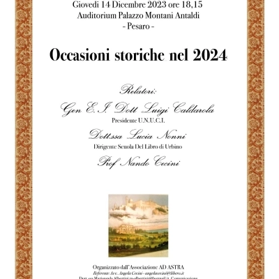 “OCCASIONI STORICHE NEL 2024”