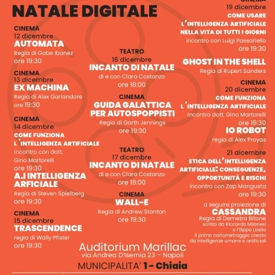 Per Altri Natali Natale Digitale rassegna di cinema all’Auditorium Marillac dal 12 al 21 dicembre