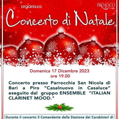 CONCERTO DI NATALE PRESSO LA PARROCCHIA SAN NICOLA DI BARI A PIRO, AL RIONE CASALNUOVO DI CASALUCE