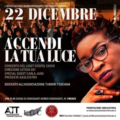 Light Gospel Choir per l’ATT 22 Dicembre Chiesa di Ognissanti