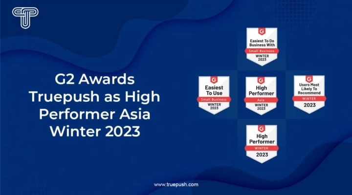 G2 Awards Truepush as High Performer Winter 2023