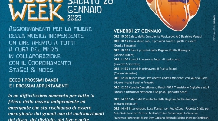 Il secondo Independent Music Week – Una Full Immersion online il 27 e 28 gennaio