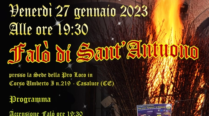 FALÒ DI SANT’ANTUONO “RINVIATO DI 10 GIORNI”