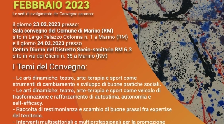  Disabilità, Salute Mentale, Arte e Sport: i temi del Convegno a Marino (RM)