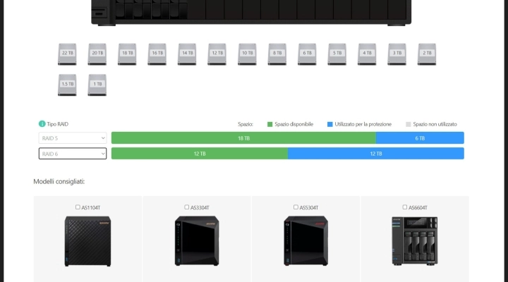 ASUSTOR presenta Calcolatore RAID, un configuratore online che guida gli utenti nella scelta dei dischi del proprio NAS