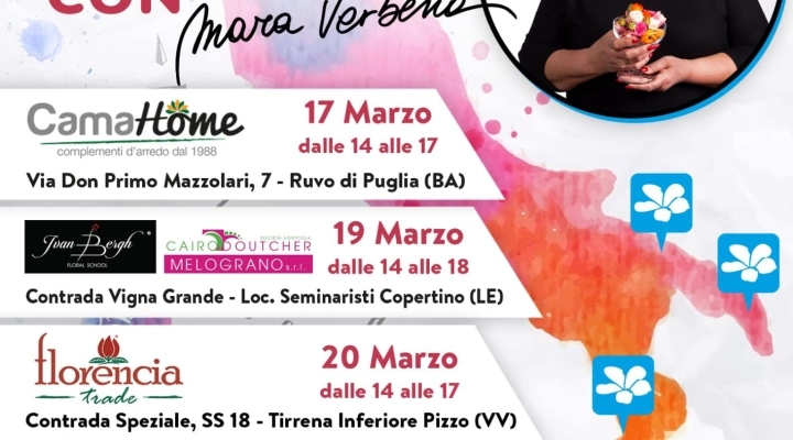 Lecce, con Mara Verbena il road show del fiorista 4.0 