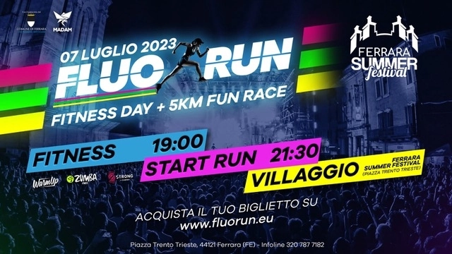 Il 7 luglio 2023 al Ferrara Summer Festival è tempo di Fluo Run!