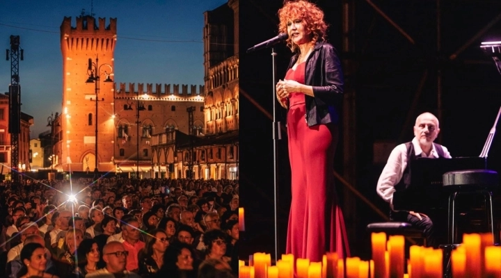  Ferrara Summer Festival: Fiorella Mannoia ancora sul palco davanti a 2milla persone. In una serata anche benefica in cui 858 Santero ha supportato le Saline di Cervia