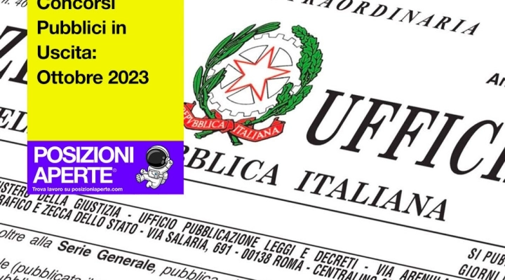 Concorsi Pubblici in Uscita: Ottobre 2023