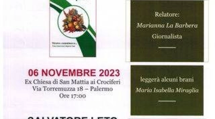 Salvatore Leto presenta i suoi libri “Profumo d’arance amare”, “Una granita fragola e panna” e  “Mentre camminavo…Una tenerezza improvvisa” 