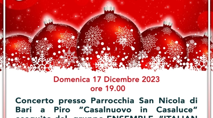 CONCERTO DI NATALE PRESSO LA PARROCCHIA SAN NICOLA DI BARI A PIRO, AL RIONE CASALNUOVO DI CASALUCE