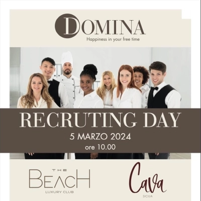 The Beach Luxury Club e Cava cercano personale: il 5 marzo 2024 Recruiting Day al Domina Zagarella Sicily - Santa Flavia (Palermo)  