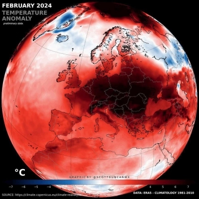 Il 2024 è stato l'anno più caldo di sempre !