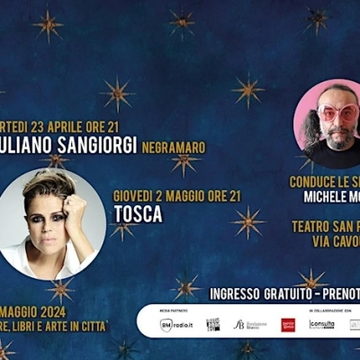 Musica, parole e confidenze: Giuliano Sangiorgi canta e si racconta martedì 23 aprile a Seregno (Mb), il 2 maggio c’è Tosca