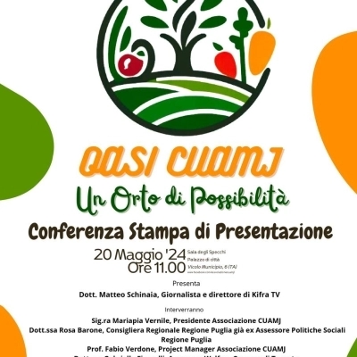 Lunedì 20 maggio la presentazione di OASI CUAMJ - Un orto di possibilità