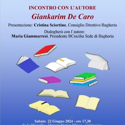  Lo scrittore palermitano Giankarim De Caro presenta i suoi romanzi a Bagheria  