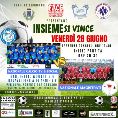  Insieme Si Vince Nazionale Calcio Tv & Social contro Nazionale Magistrati