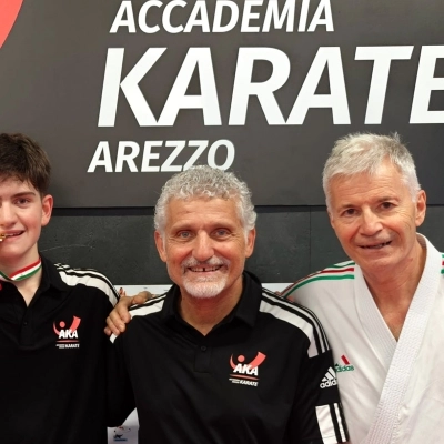 Samuele Nicchi dell’Accademia Karate Arezzo al seminario della nazionale